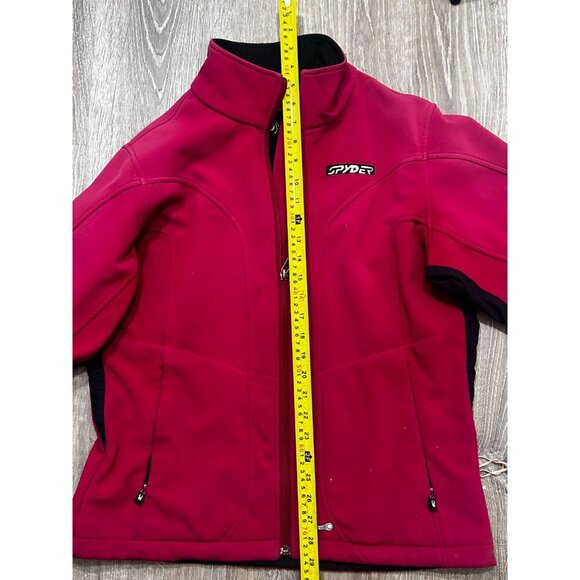 Spyder Zip Up Jacket Women's Size 12 Logo Full Zip Outdoor Polyester Red - Picture 8 of 9